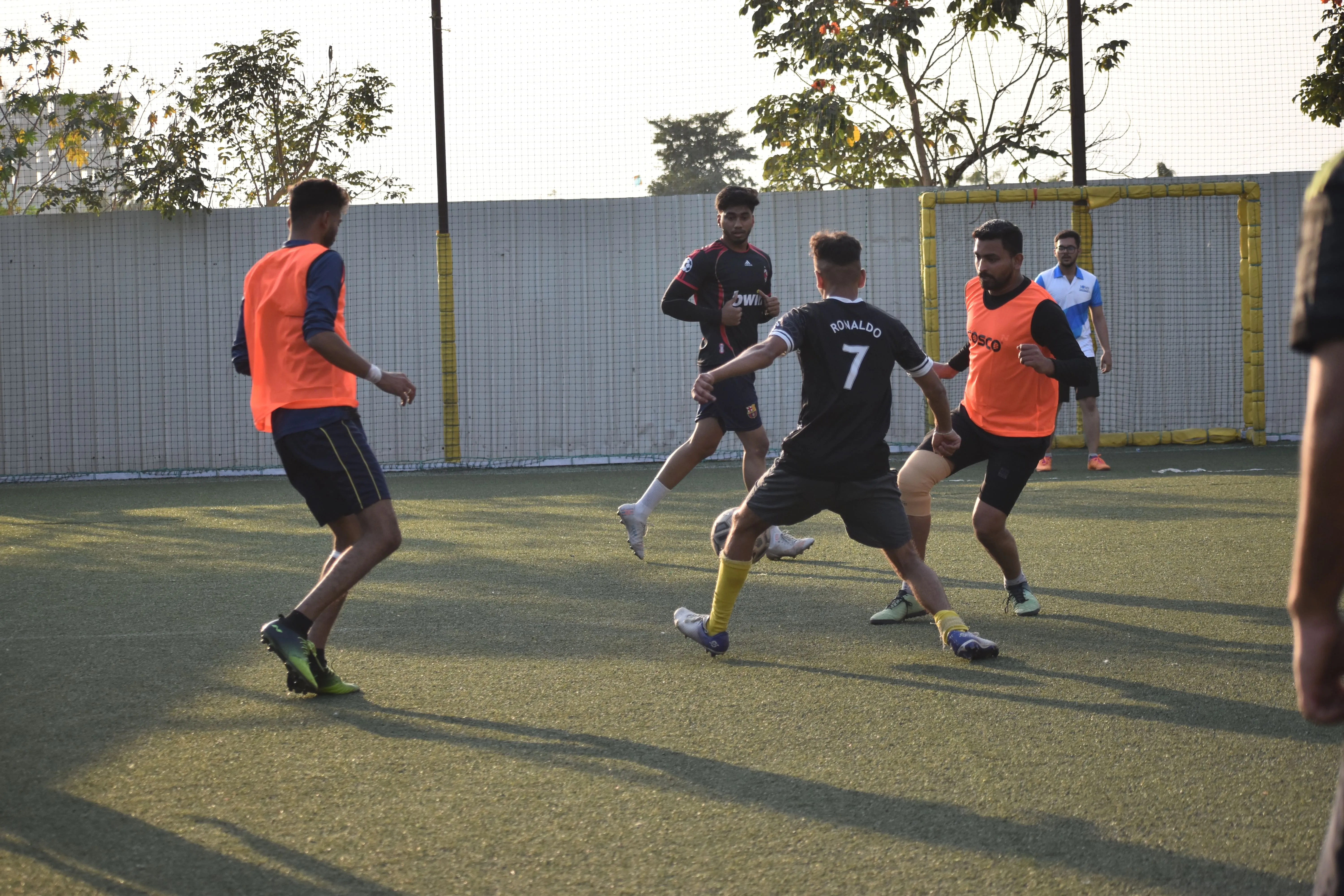 Students playing football